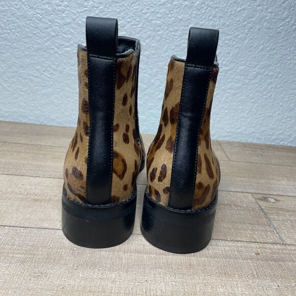Cole Haan Mara Grand Chelsea Boots Ocelot Calf Hair Leopard Black Size 7 NEW - Picture 3 of 10